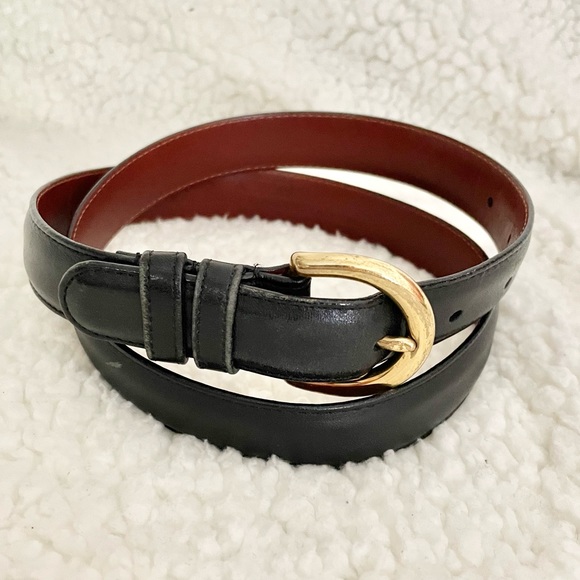 Coach Navy Leather Belt